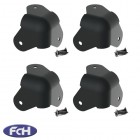 3 Leg Black Cabinet Corners - Pack of 4 + Screws